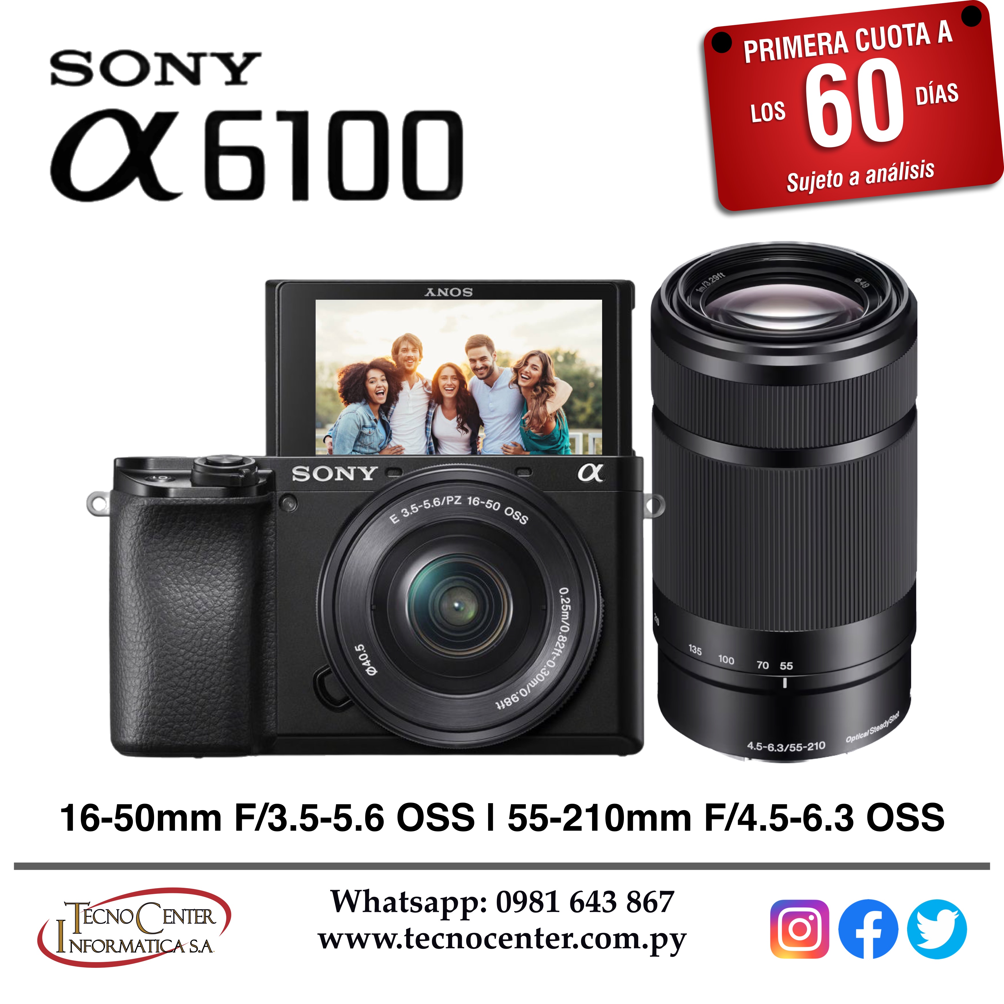 Cámara Sony A6100 Kit 16-50mm + 55-210mm